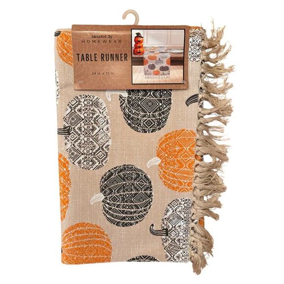 Unbranded Other - Fall Autumn Thanksgiving Table Runner Harvest Plaid 14" x 72 " Orange Pumpkins